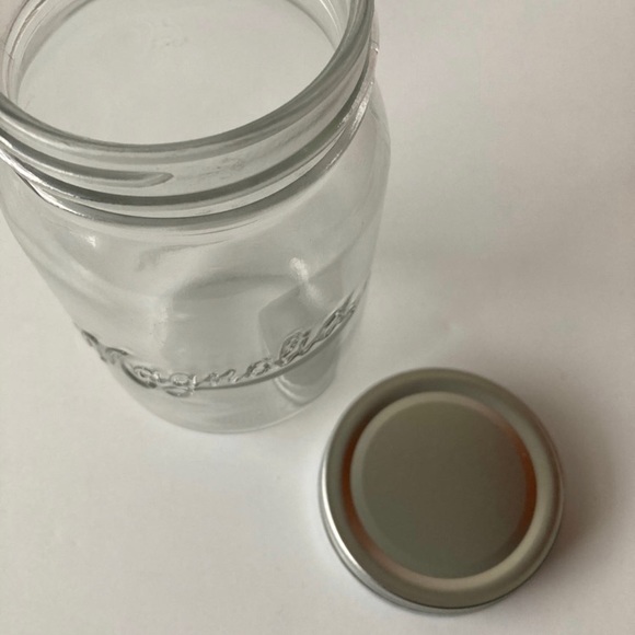 MAGNOLIA  HOME Joanna Gaines Clear Pint Mason Jar with Metal Lid - Picture 3 of 4
